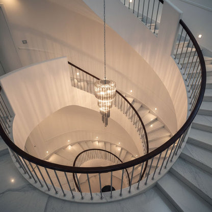 Lucente Noir Spiral Chandelier - Elegant Design with Adjustable Height