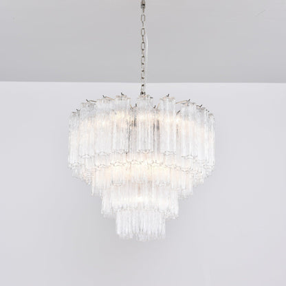 Lucente Glass Chandelier - Elegant Design with Adjustable Height & LED