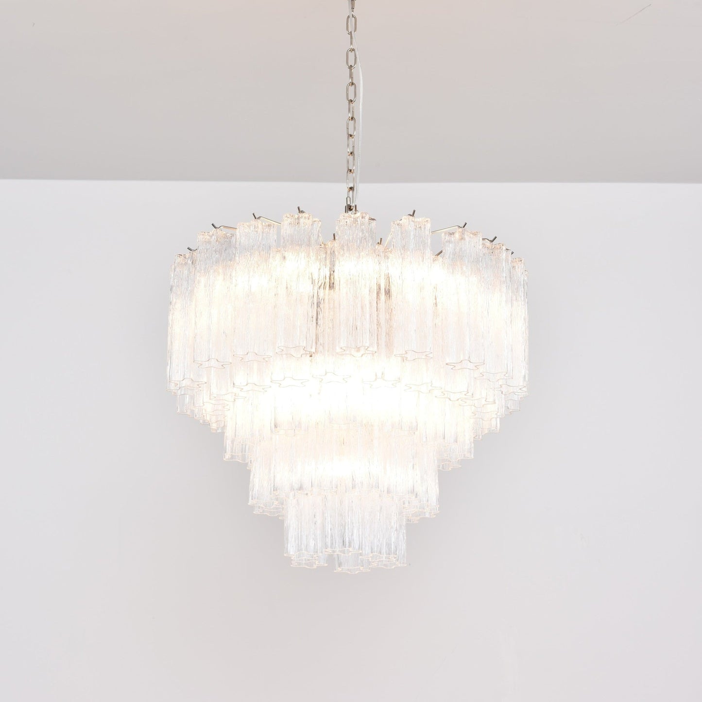 Lucente Glass Chandelier - Elegant Design with Adjustable Height & LED