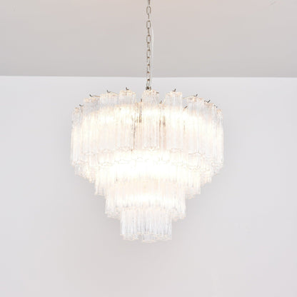 Lucente Glass Chandelier - Elegant Design with Adjustable Height & LED