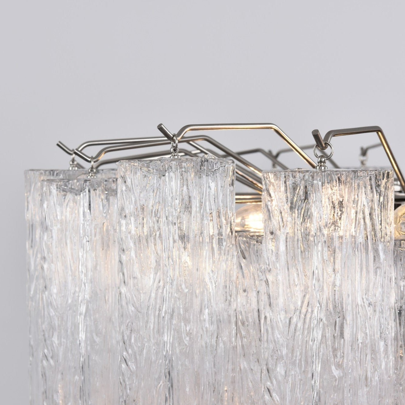 Lucente Glass Chandelier - Elegant Design with Adjustable Height & LED
