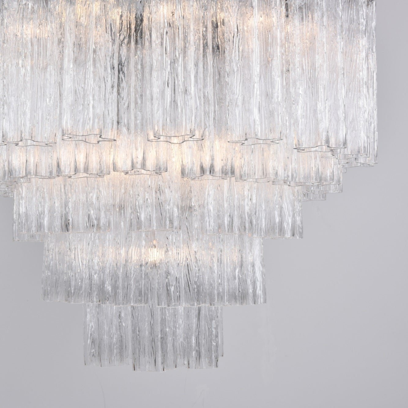 Lucente Glass Chandelier - Elegant Design with Adjustable Height & LED