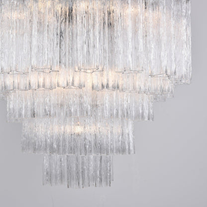 Lucente Glass Chandelier - Elegant Design with Adjustable Height & LED