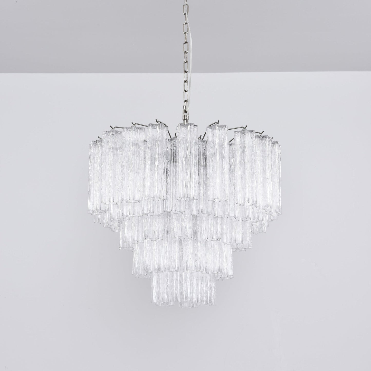 Lucente Glass Chandelier - Elegant Design with Adjustable Height & LED