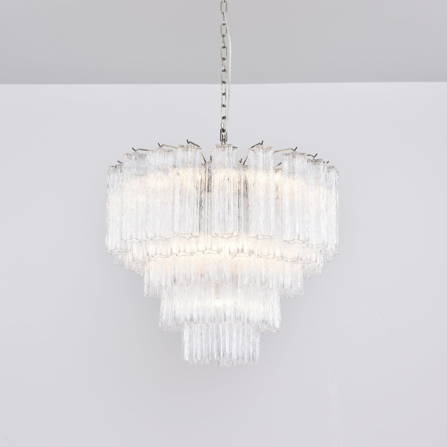 Lucente Glass Chandelier - Elegant Design with Adjustable Height & LED