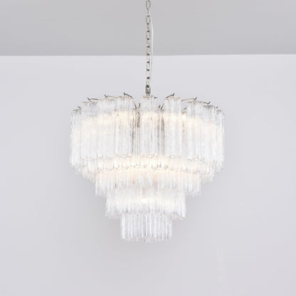Lucente Glass Chandelier - Elegant Design with Adjustable Height & LED