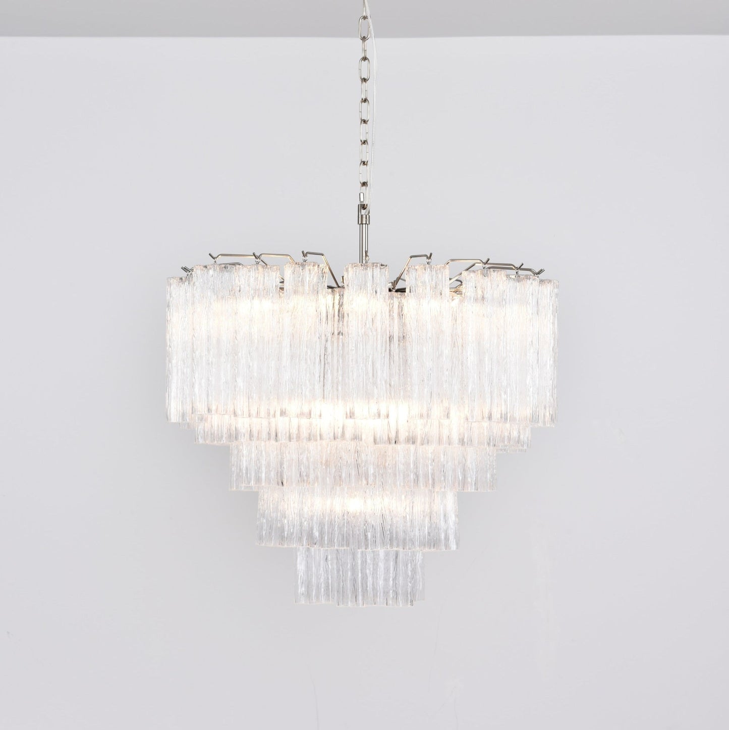 Lucente Glass Chandelier - Elegant Design with Adjustable Height & LED