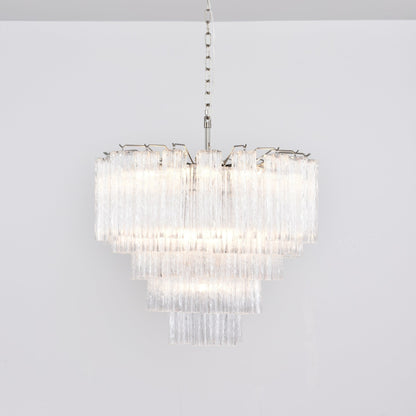 Lucente Glass Chandelier - Elegant Design with Adjustable Height & LED