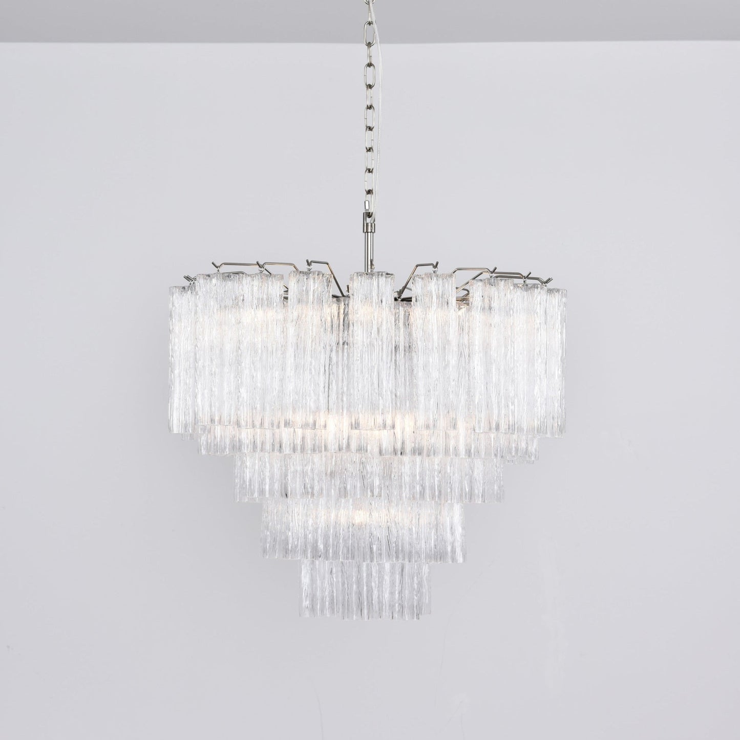 Lucente Glass Chandelier - Elegant Design with Adjustable Height & LED