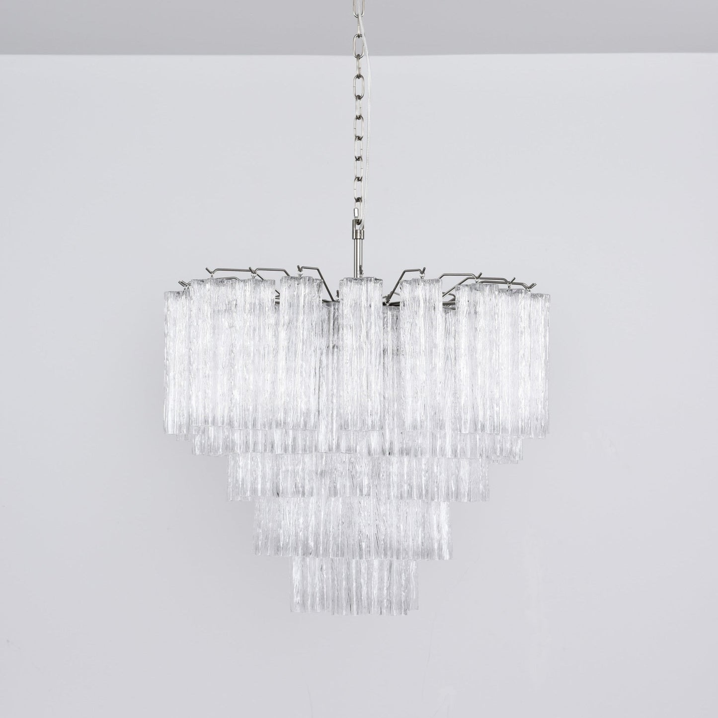 Lucente Glass Chandelier - Elegant Design with Adjustable Height & LED