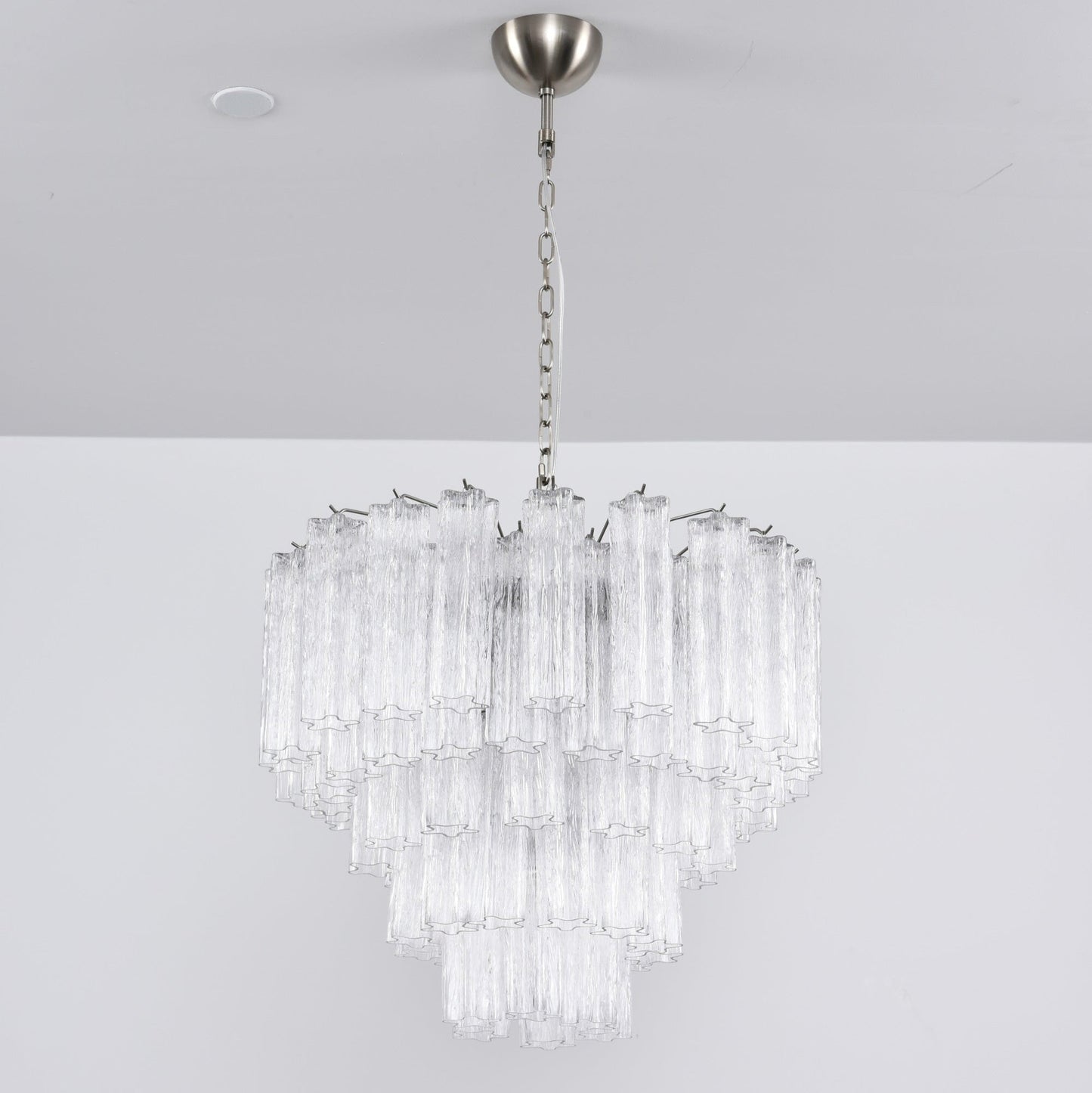 Lucente Glass Chandelier - Elegant Design with Adjustable Height & LED
