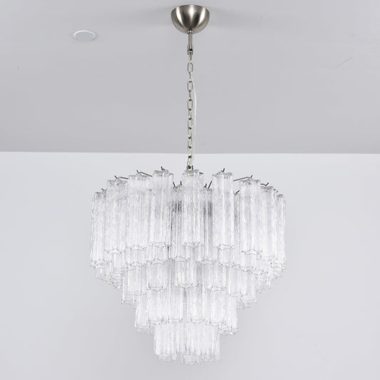 Lucente Glass Chandelier - Elegant Design with Adjustable Height & LED