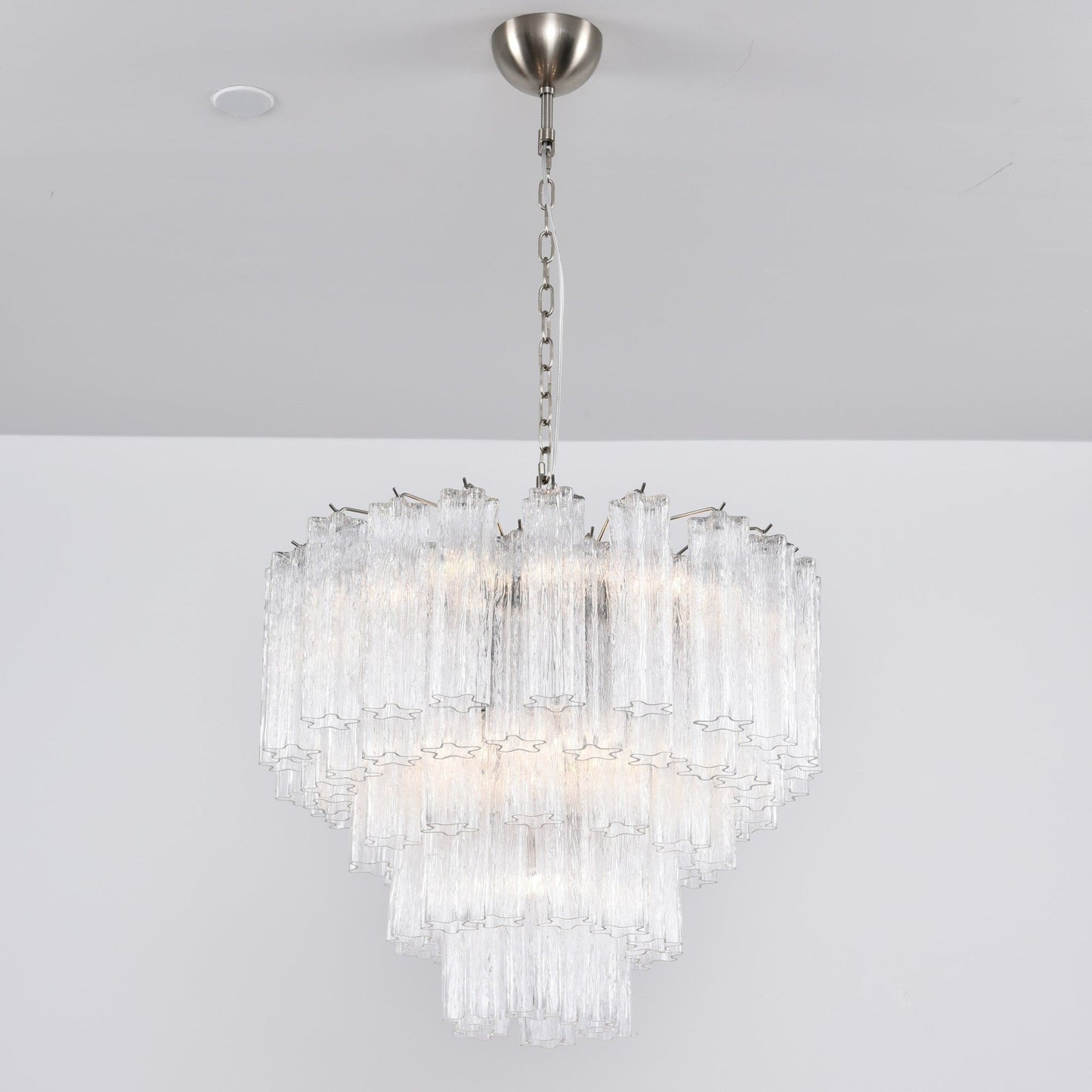 Lucente Glass Chandelier - Elegant Design with Adjustable Height & LED