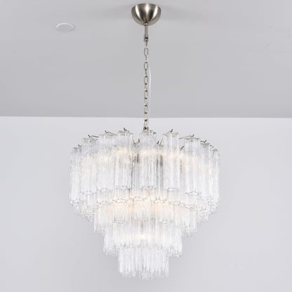 Lucente Glass Chandelier - Elegant Design with Adjustable Height & LED