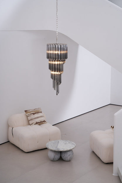 Lucente Noir Spiral Chandelier - Elegant Design with Adjustable Height