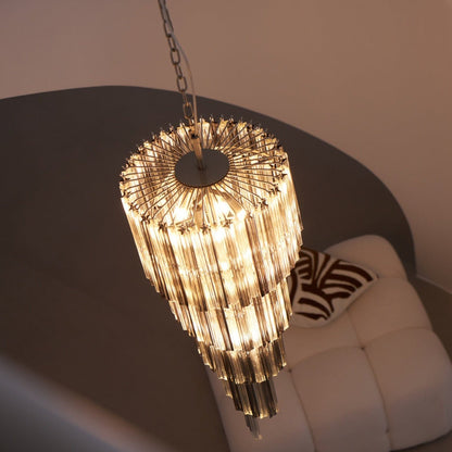Lucente Noir Spiral Chandelier - Elegant Design with Adjustable Height