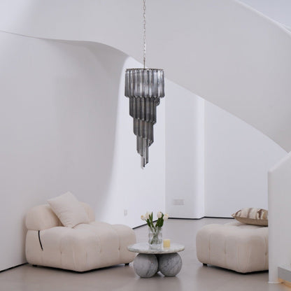 Lucente Noir Spiral Chandelier - Elegant Design with Adjustable Height