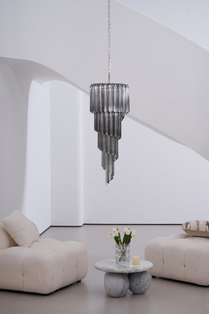 Lucente Noir Spiral Chandelier - Elegant Design with Adjustable Height