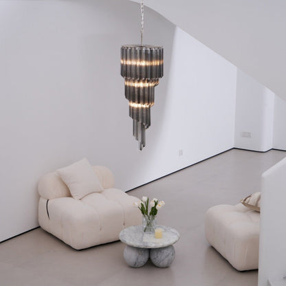 Lucente Noir Spiral Chandelier - Elegant Design with Adjustable Height
