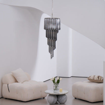 Lucente Noir Spiral Chandelier - Elegant Design with Adjustable Height