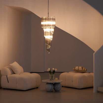 Lucente Noir Spiral Chandelier - Elegant Design with Adjustable Height