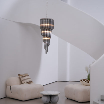 Lucente Noir Spiral Chandelier - Elegant Design with Adjustable Height