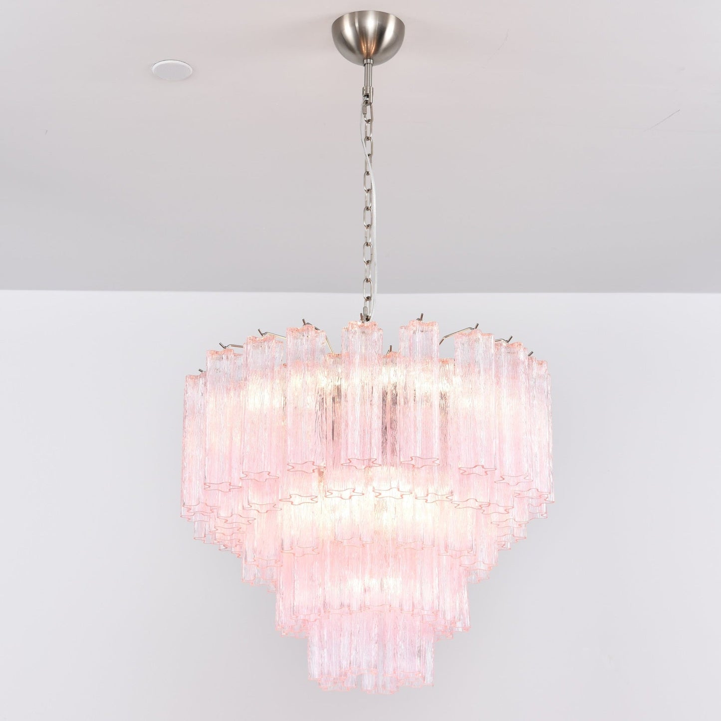 Lucente Rosa Crystal Chandelier - Elegant Design, Adjustable Height