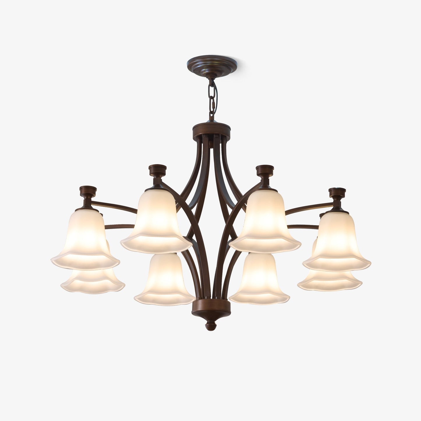 Lucian Bell Chandelier - Elegant Crystal Design with Adjustable Height
