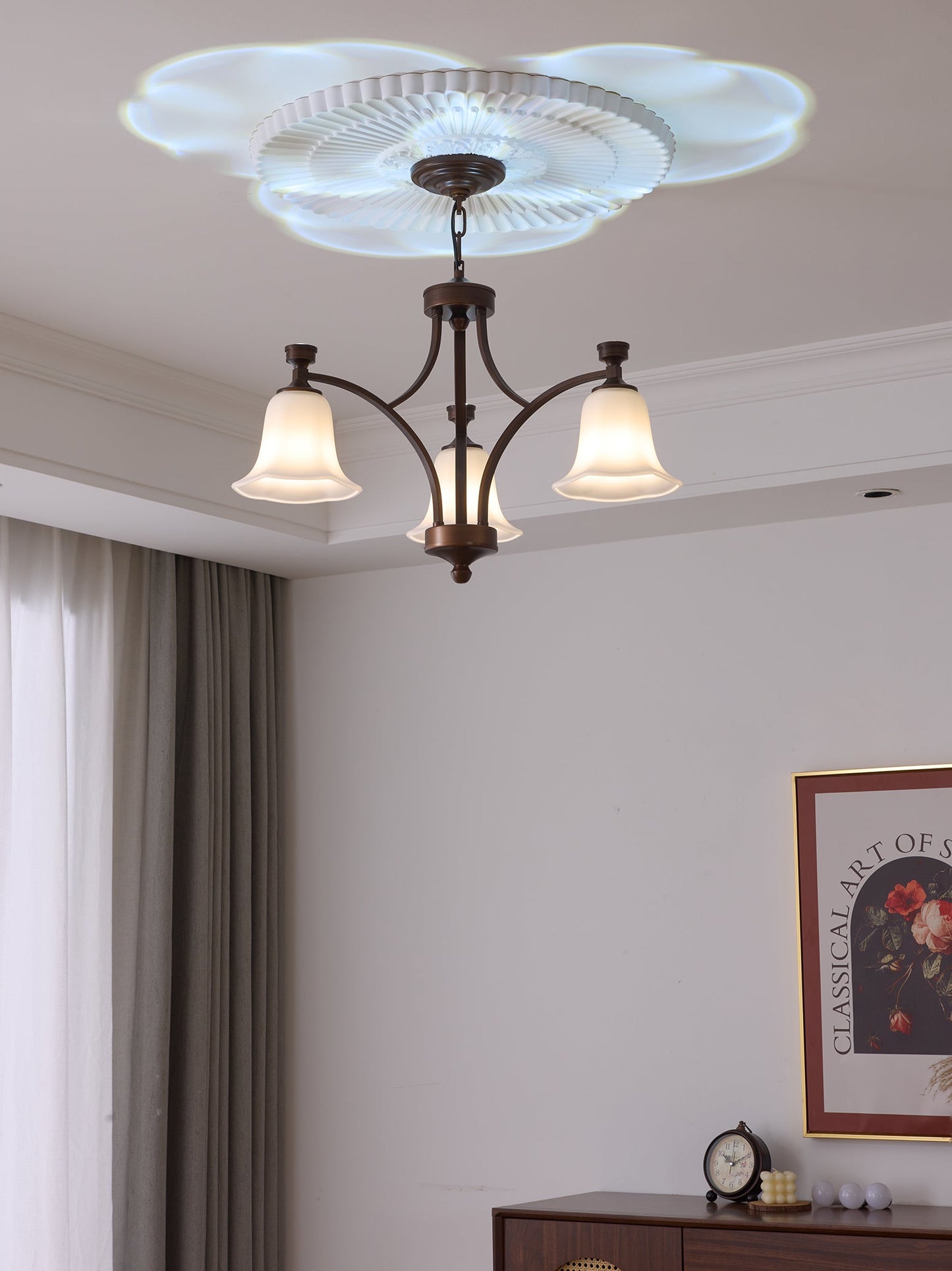Lucian Bell Chandelier - Elegant Crystal Design with Adjustable Height