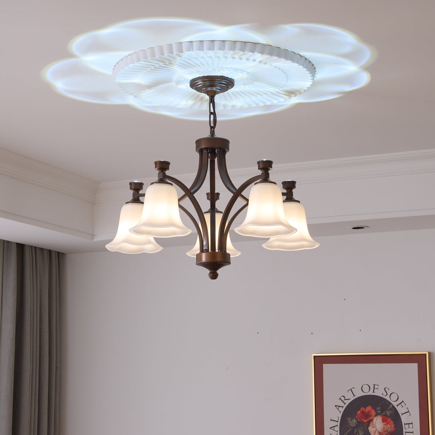 Lucian Bell Chandelier - Elegant Crystal Design with Adjustable Height