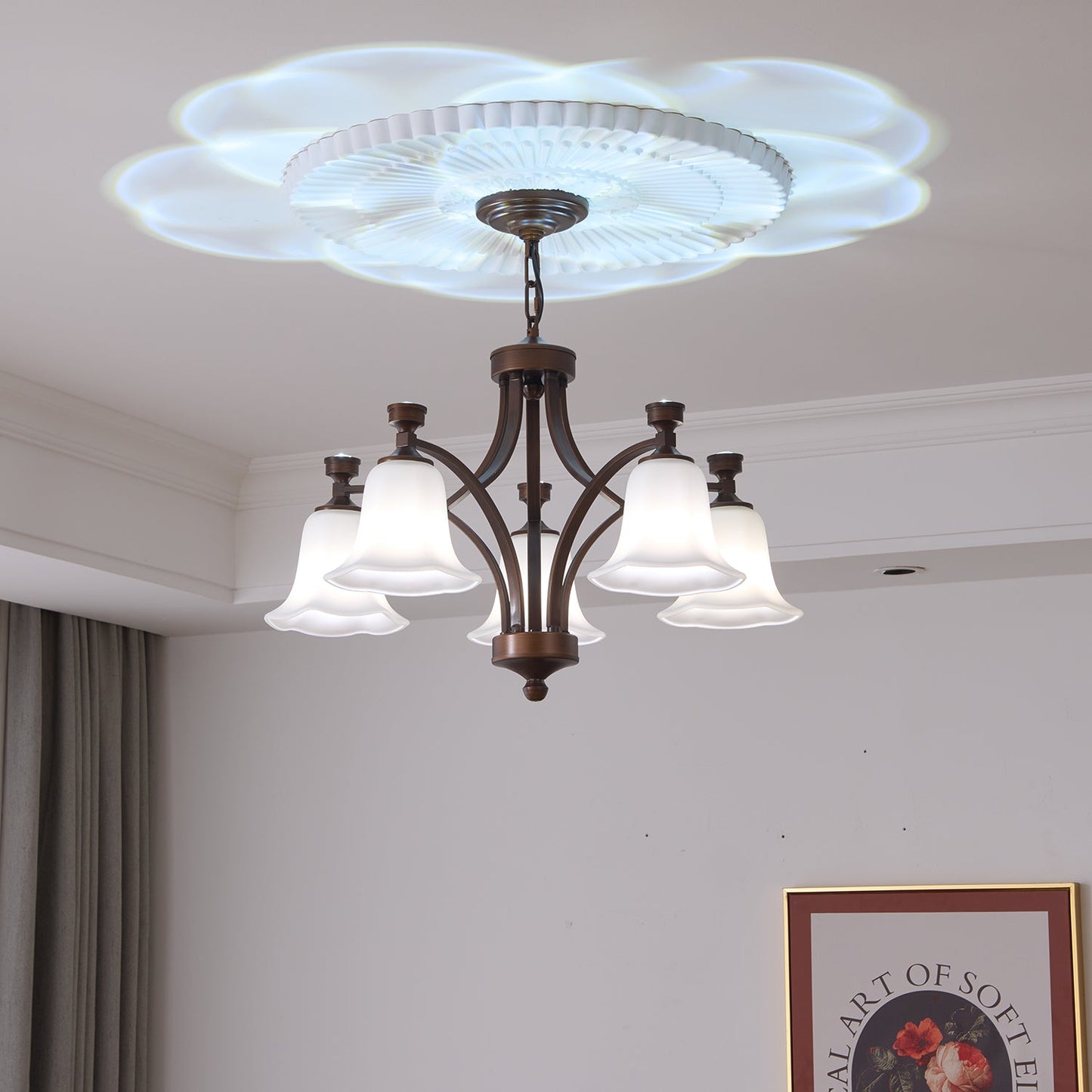 Lucian Bell Chandelier - Elegant Crystal Design with Adjustable Height