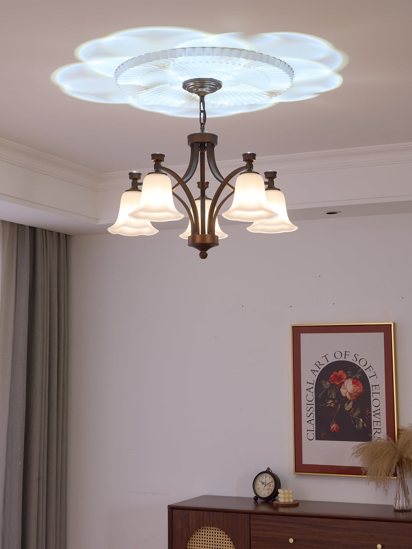 Lucian Bell Chandelier - Elegant Crystal Design with Adjustable Height