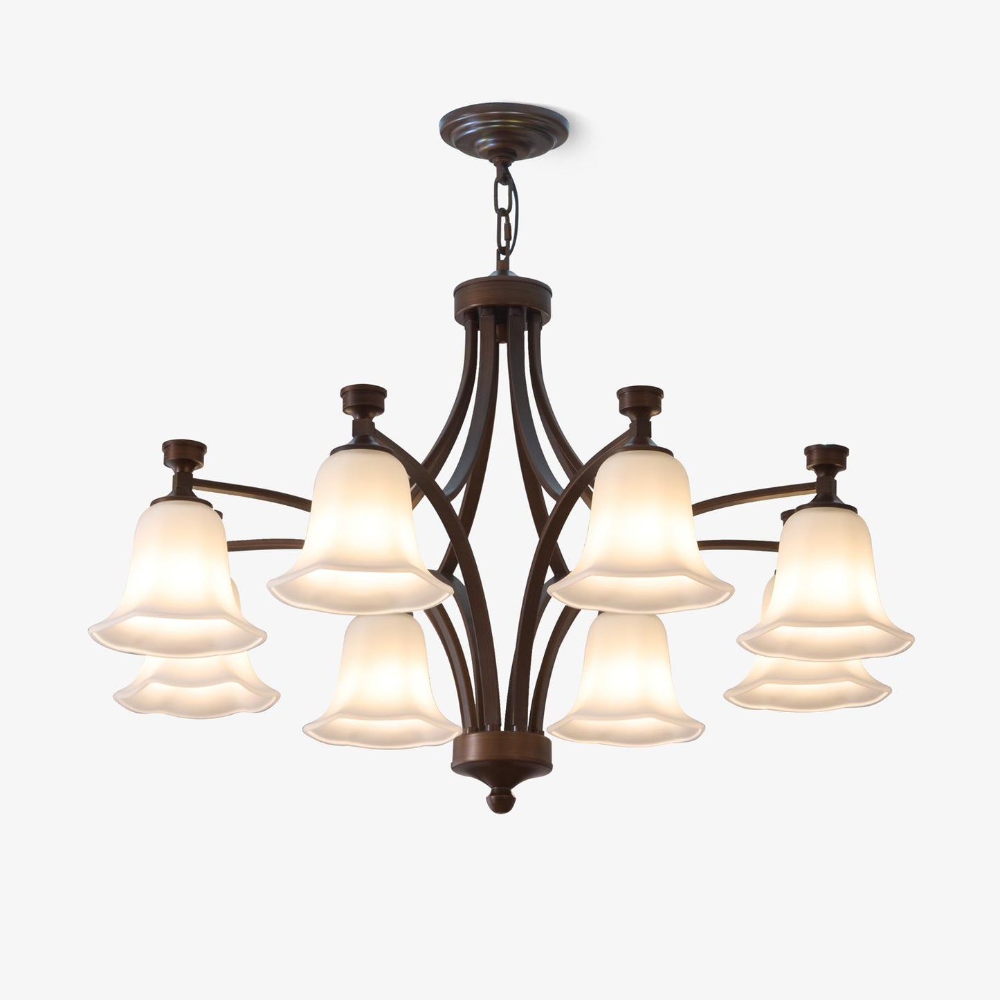Lucian Bell Chandelier - Elegant Crystal Design with Adjustable Height