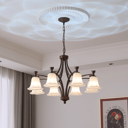 Lucian Bell Chandelier - Elegant Crystal Design with Adjustable Height