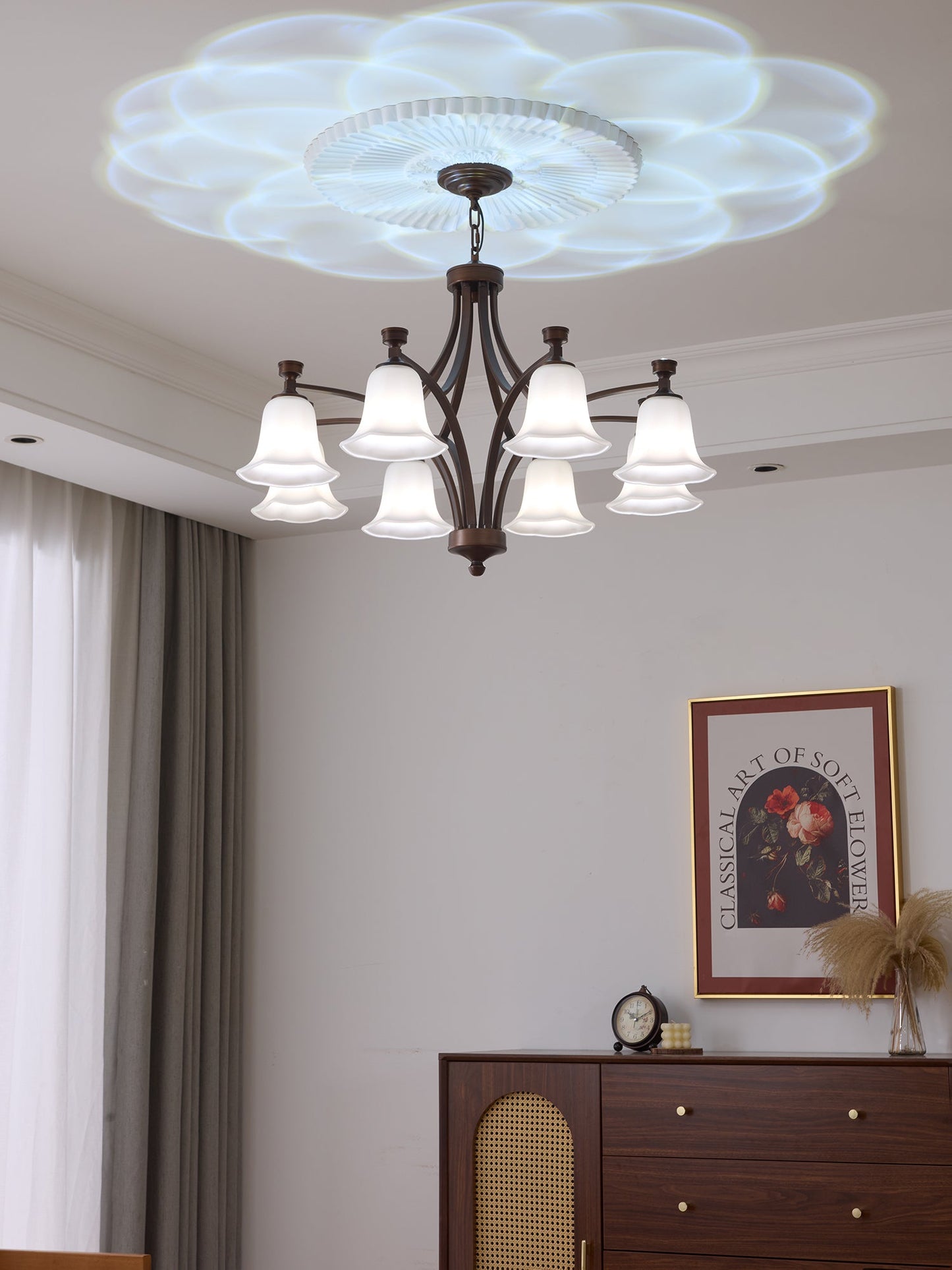 Lucian Bell Chandelier - Elegant Crystal Design with Adjustable Height