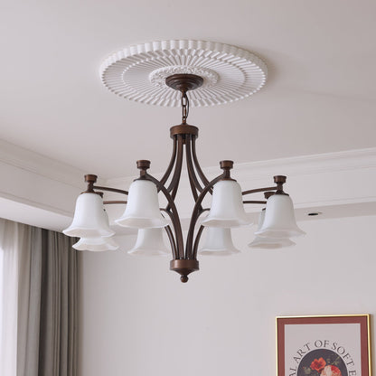 Lucian Bell Chandelier - Elegant Crystal Design with Adjustable Height