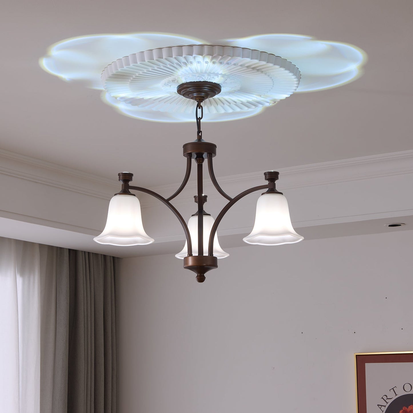 Lucian Bell Chandelier - Elegant Crystal Design with Adjustable Height