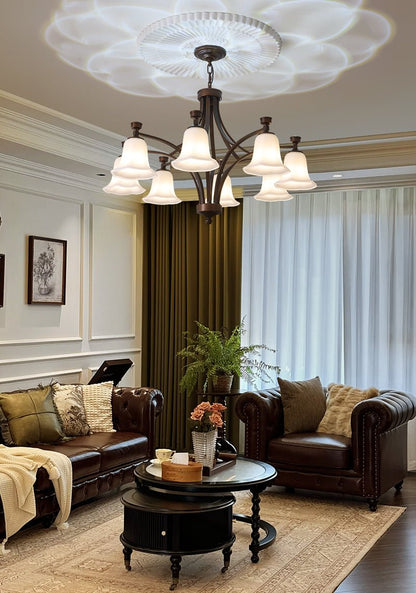 Lucian Bell Chandelier - Elegant Crystal Design with Adjustable Height
