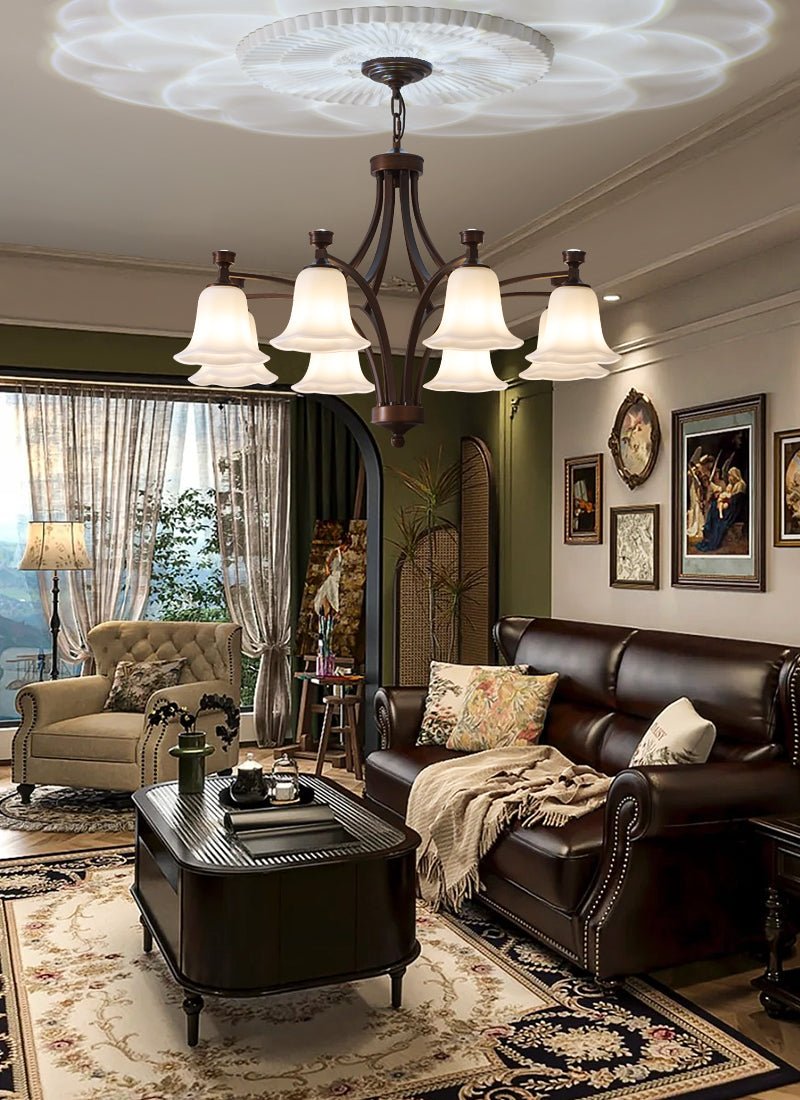 Lucian Bell Chandelier - Elegant Crystal Design with Adjustable Height