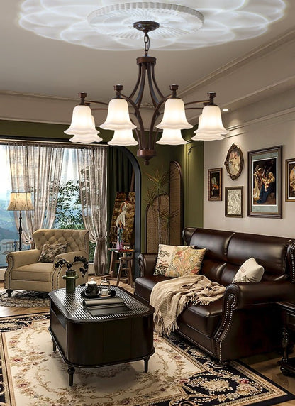 Lucian Bell Chandelier - Elegant Crystal Design with Adjustable Height