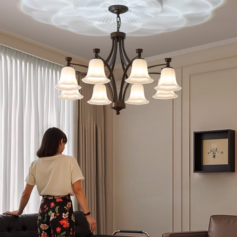 Lucian Bell Chandelier - Elegant Crystal Design with Adjustable Height