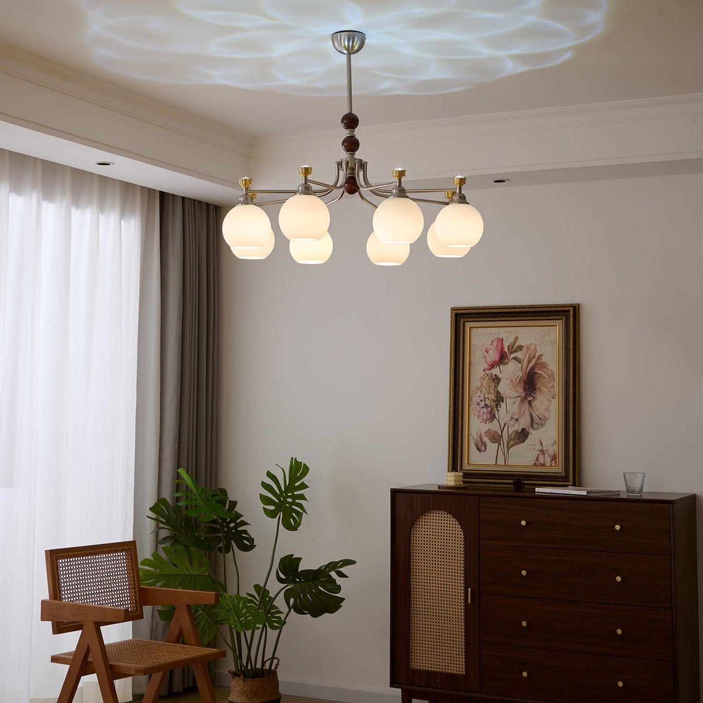 Lucienne Orb Chandelier - Elegant Design with Adjustable Height & Dimm