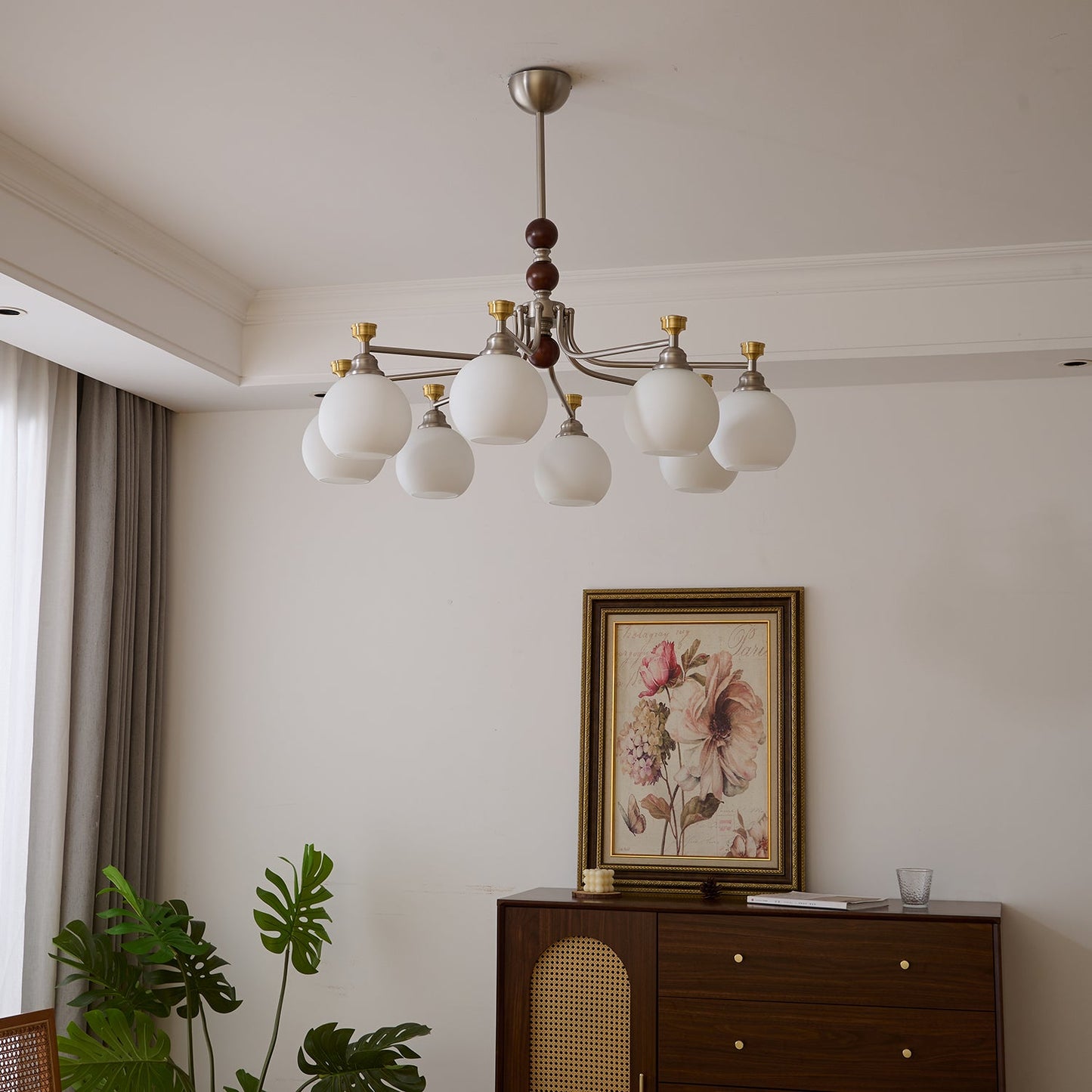 Lucienne Orb Chandelier - Elegant Design with Adjustable Height & Dimm