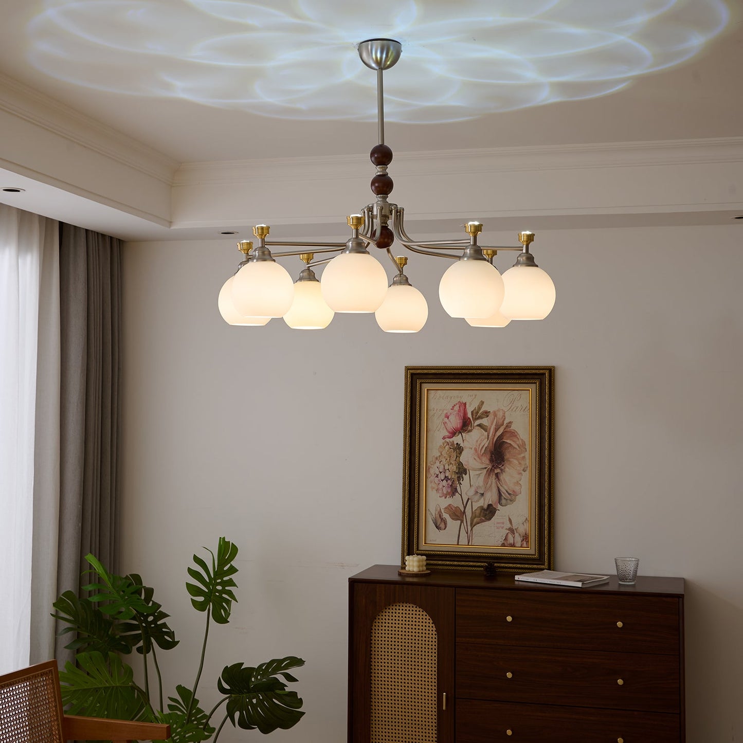Lucienne Orb Chandelier - Elegant Design with Adjustable Height & Dimm