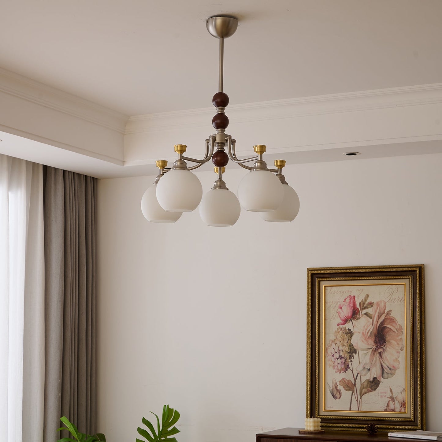 Lucienne Orb Chandelier - Elegant Design with Adjustable Height & Dimm