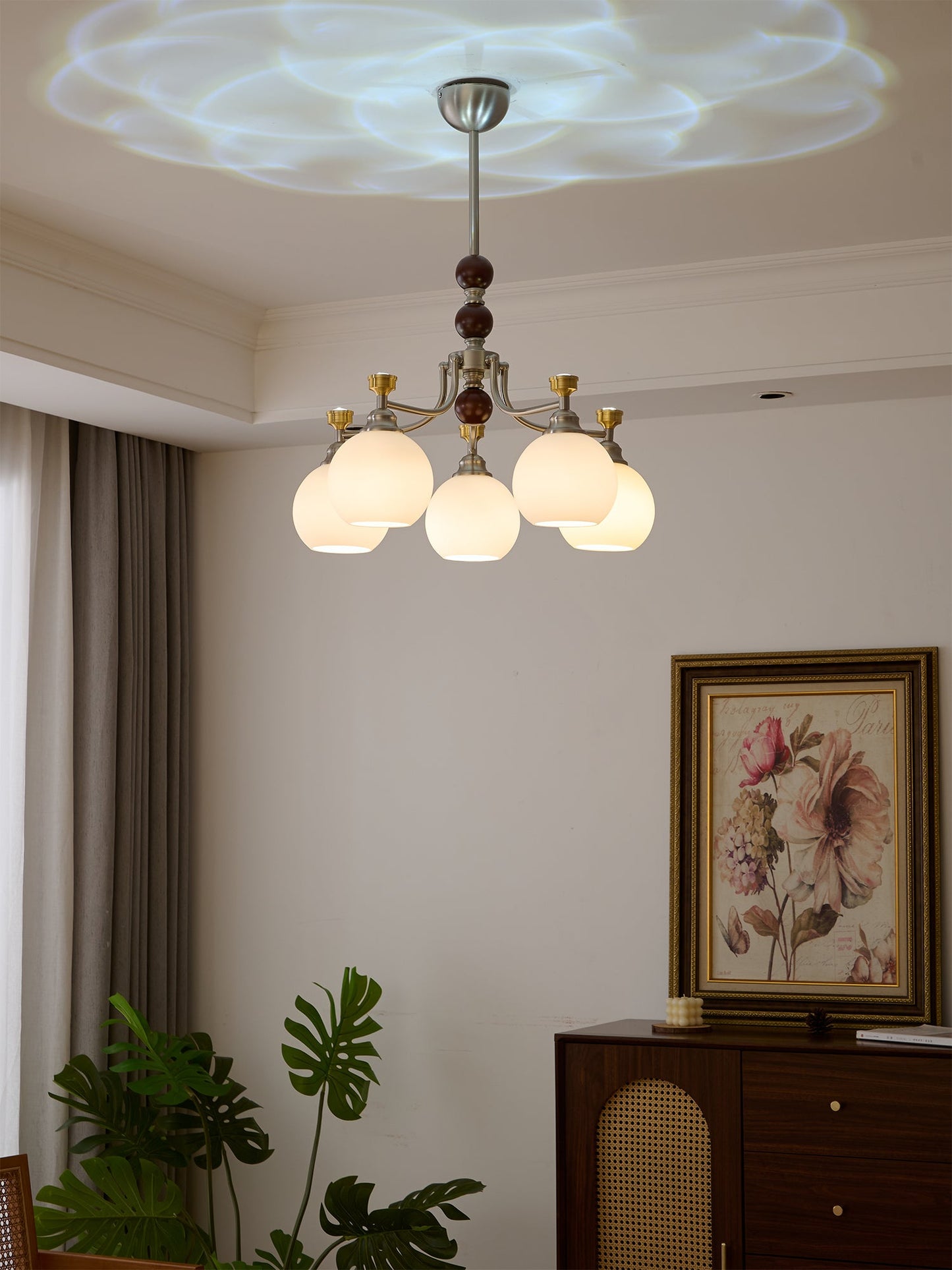 Lucienne Orb Chandelier - Elegant Design with Adjustable Height & Dimm