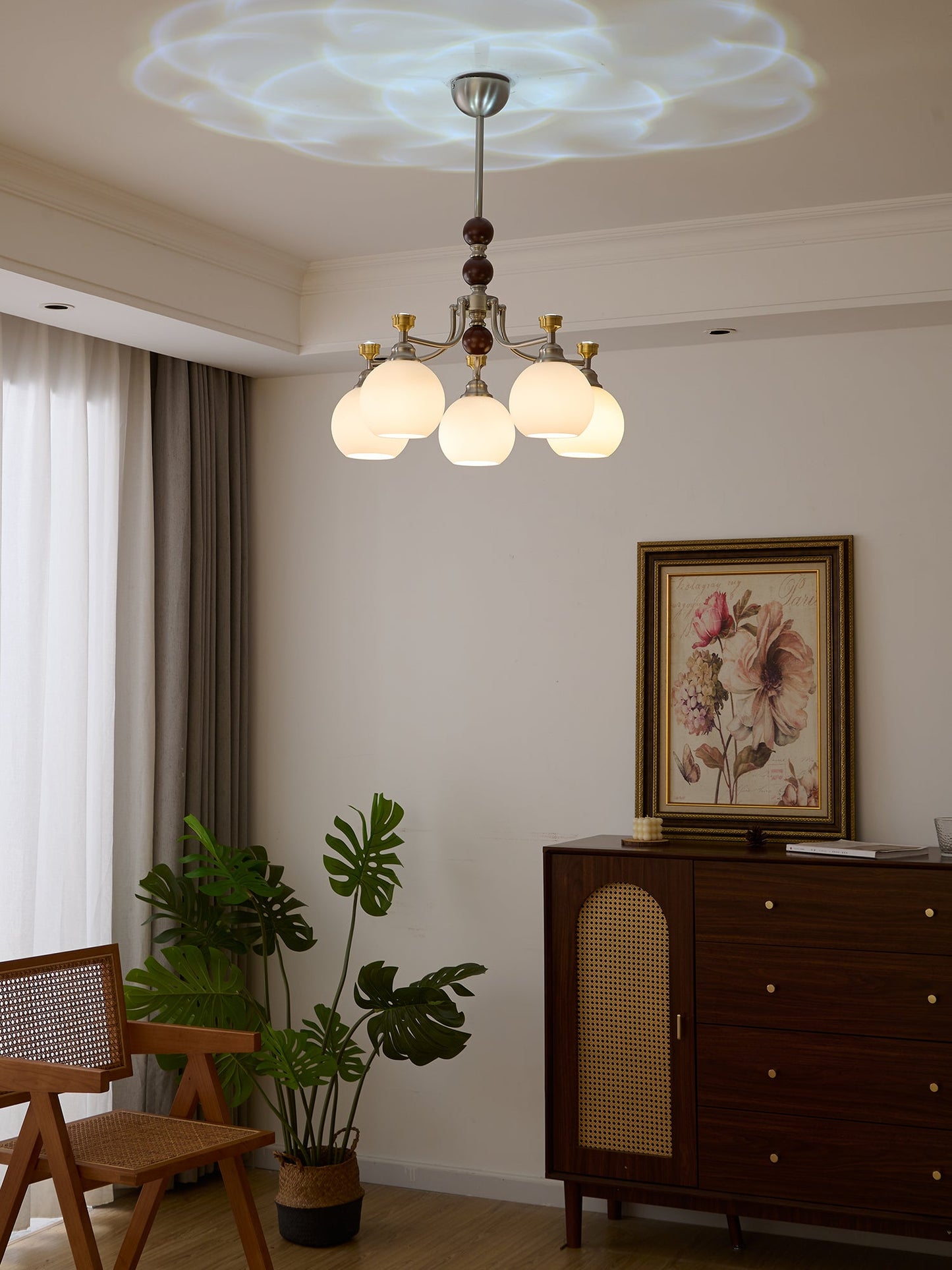 Lucienne Orb Chandelier - Elegant Design with Adjustable Height & Dimm