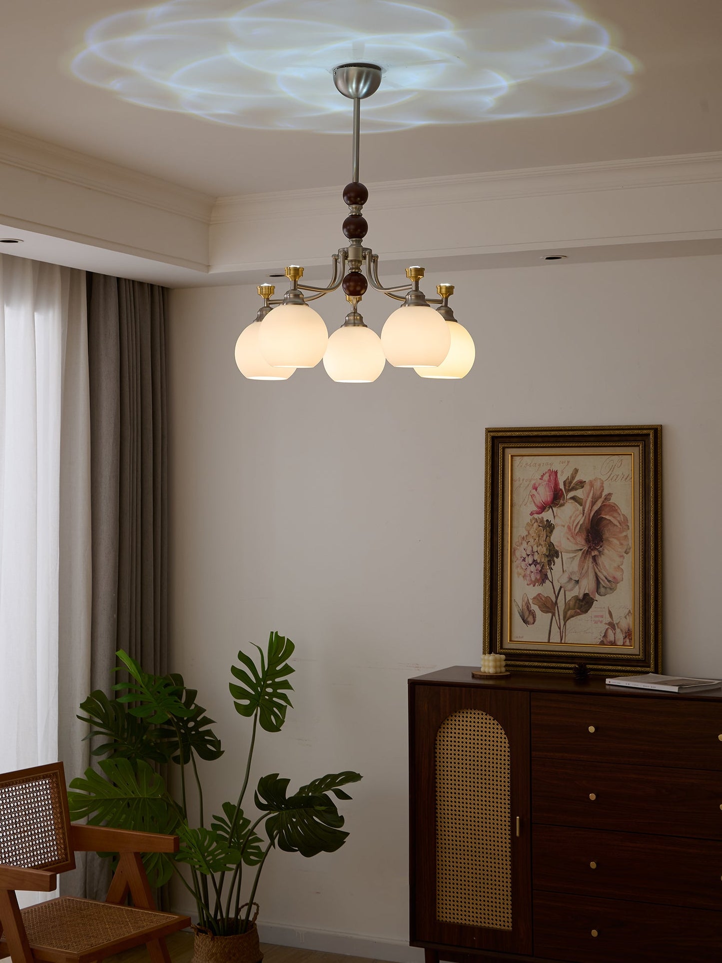 Lucienne Orb Chandelier - Elegant Design with Adjustable Height & Dimm