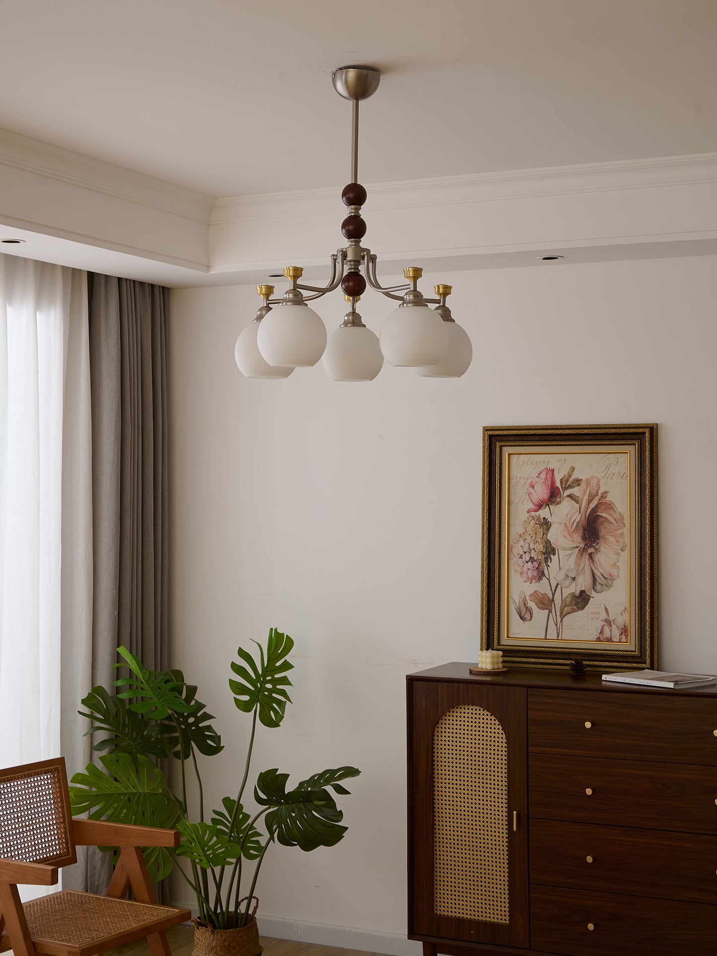 Lucienne Orb Chandelier - Elegant Design with Adjustable Height & Dimm