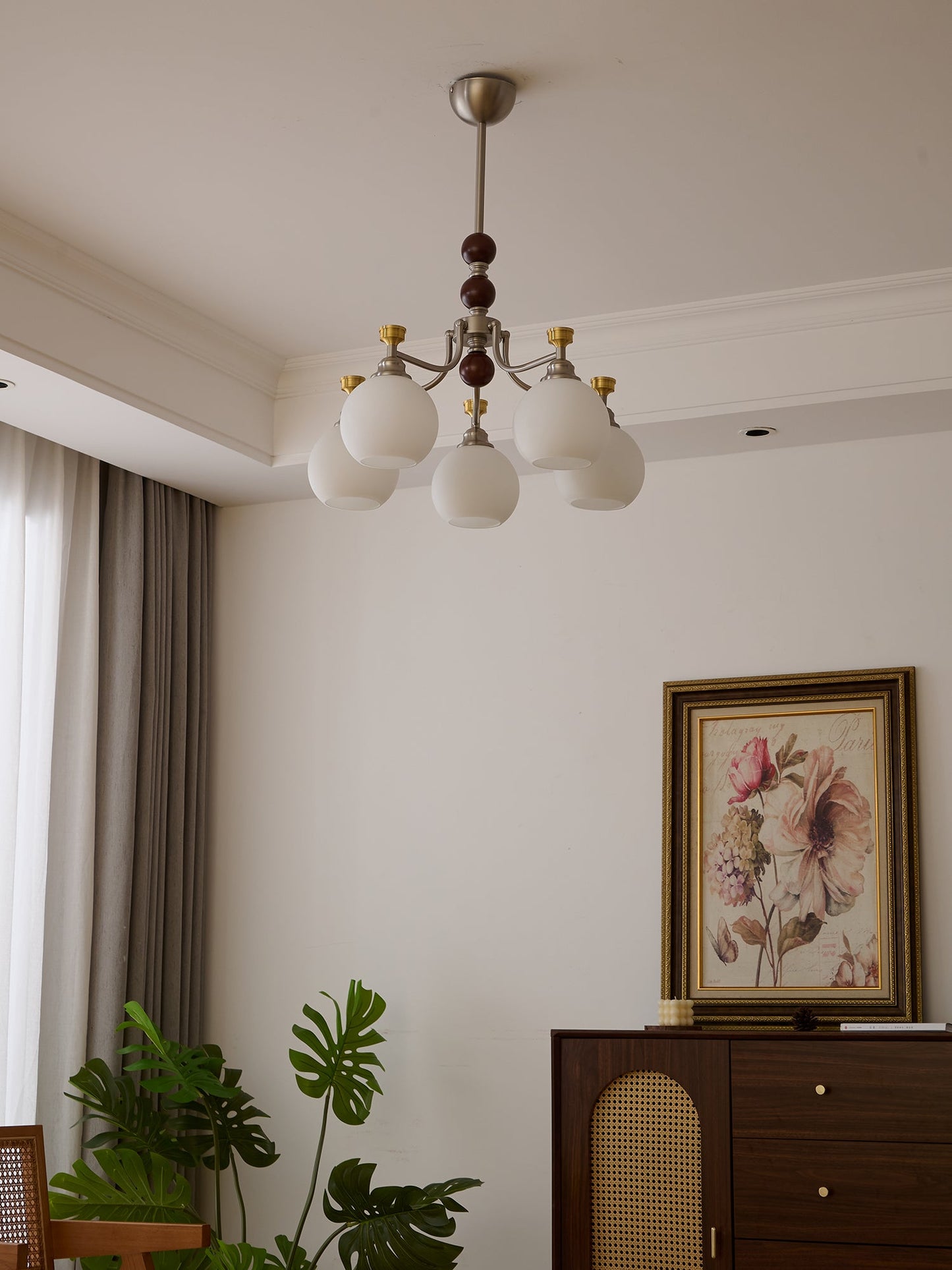 Lucienne Orb Chandelier - Elegant Design with Adjustable Height & Dimm